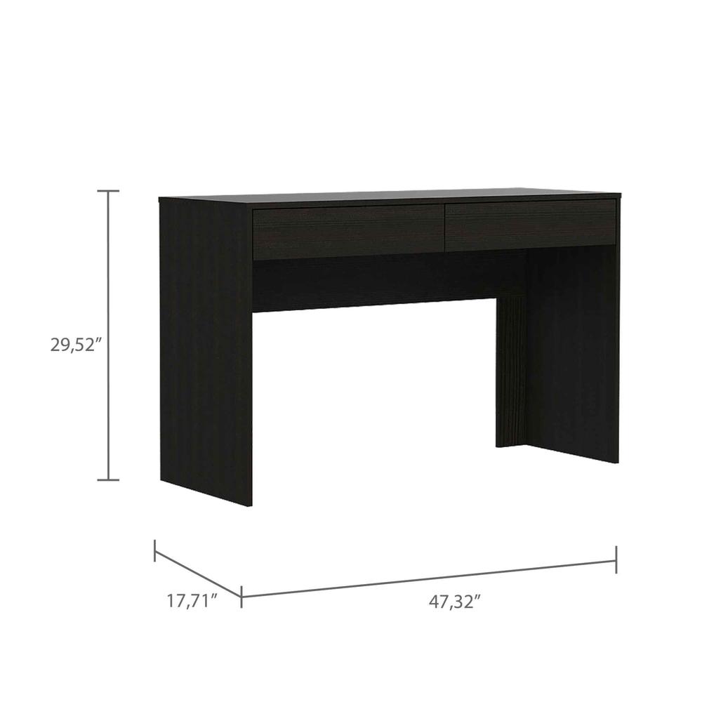 Clio Black Computer Desk with Two Drawers. Picture 2