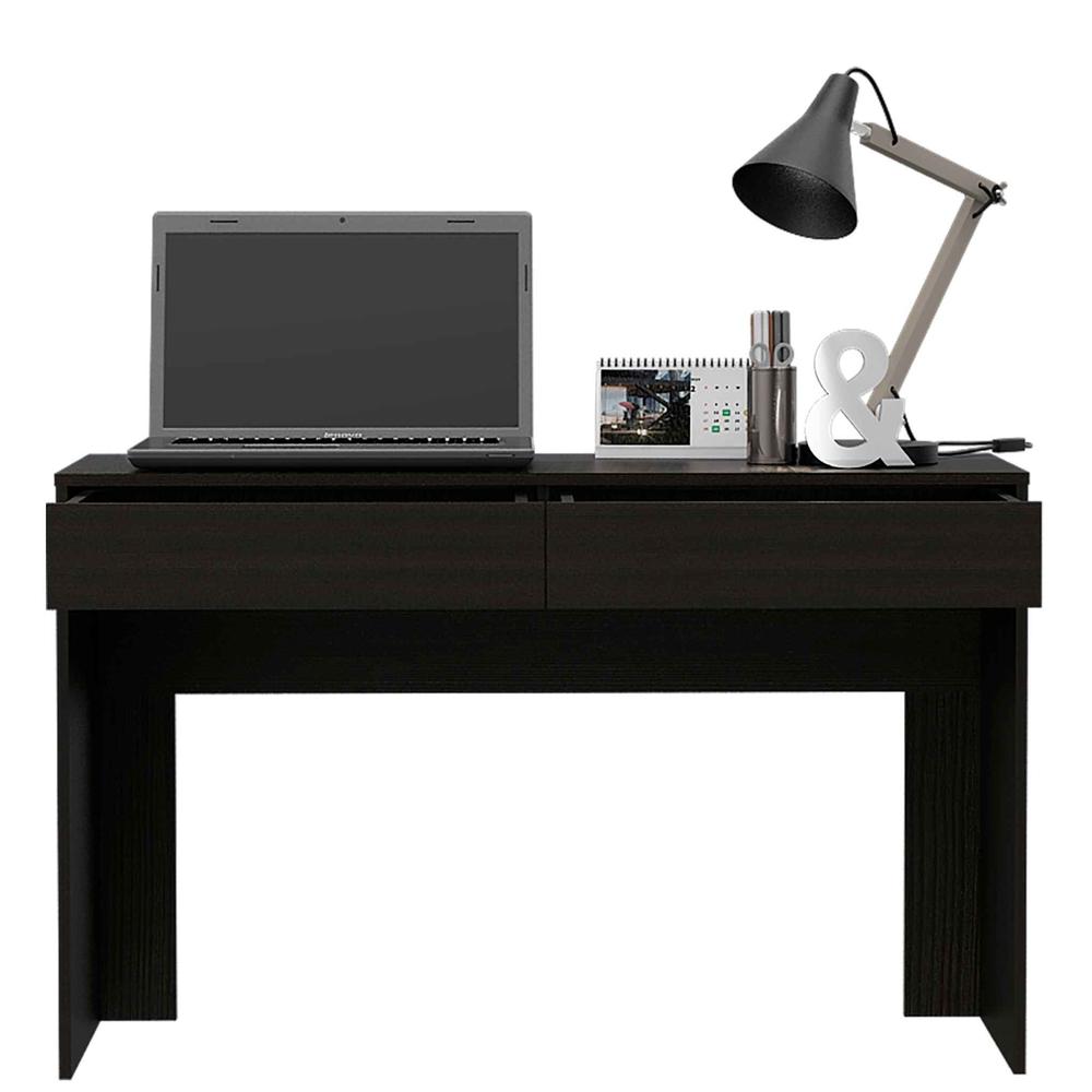 Clio Black Computer Desk with Two Drawers. Picture 5