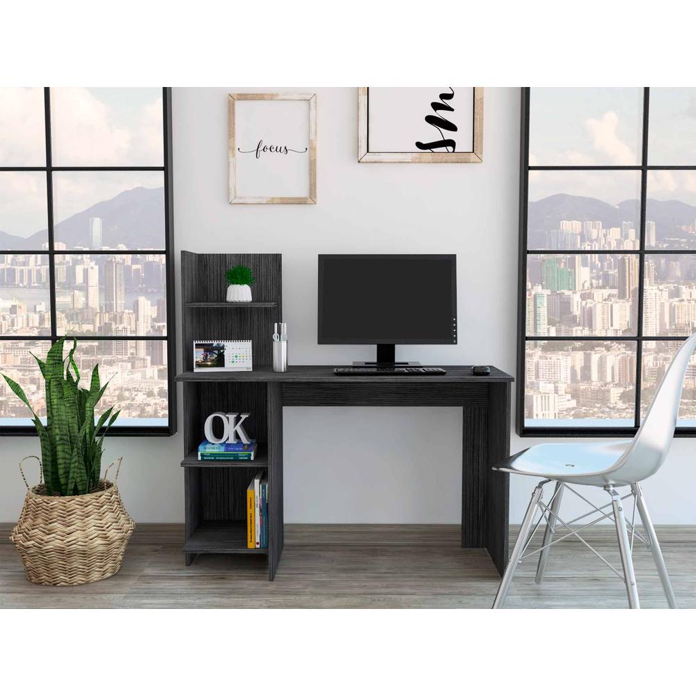 Modern Smokey Gray Computer Desk. Picture 1