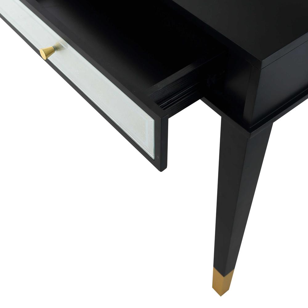 47" Black and Black and Gold Console Table With Storage. Picture 7
