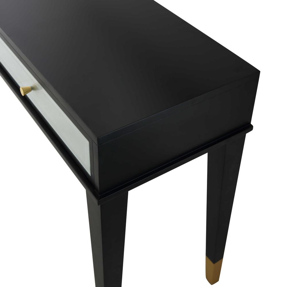 47" Black and Black and Gold Console Table With Storage. Picture 8