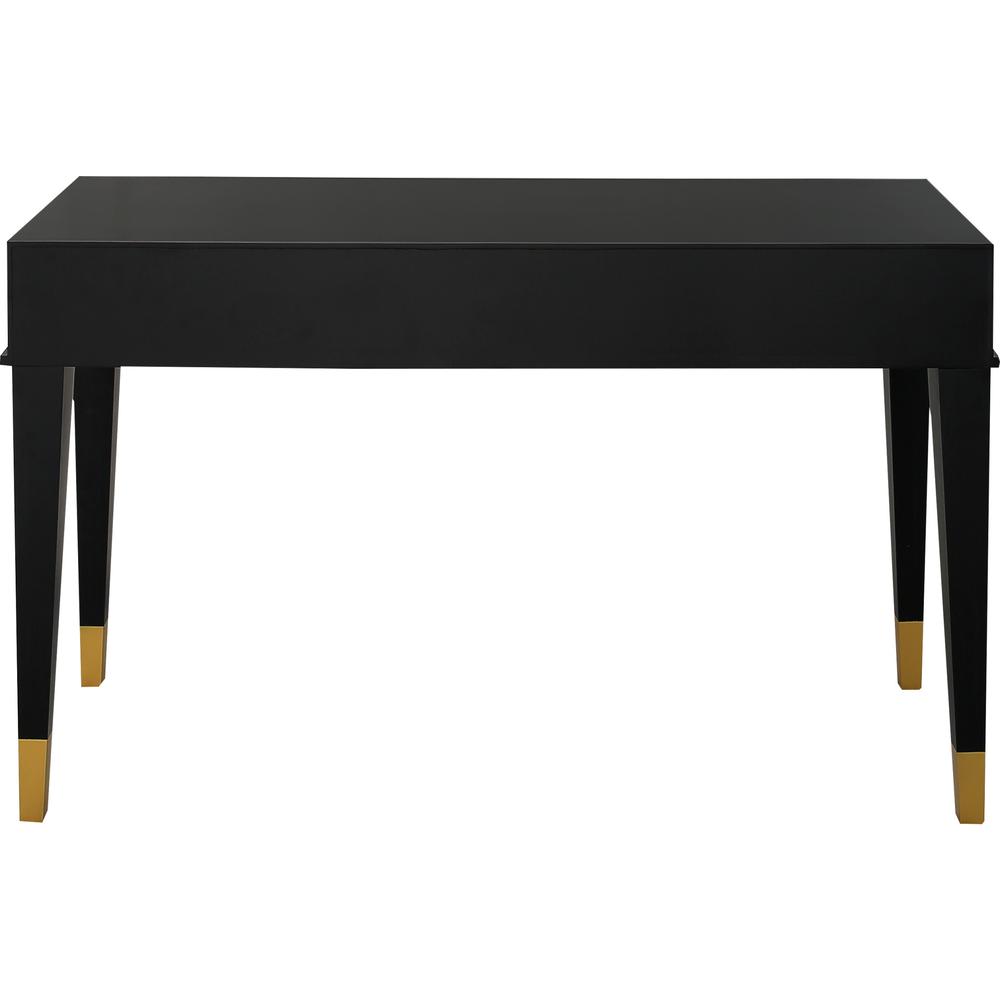 47" Black and Black and Gold Console Table With Storage. Picture 4