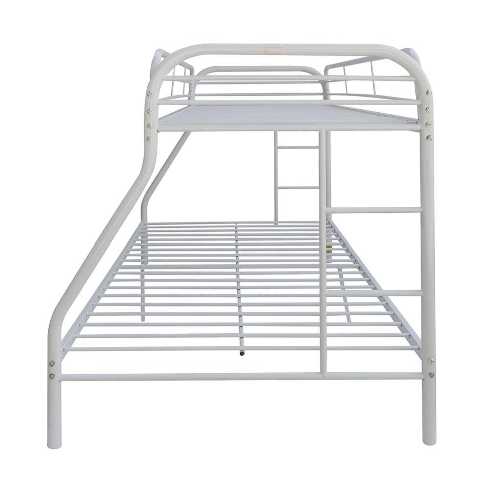 White  Twin Over Full Size Bunk Bed. Picture 1