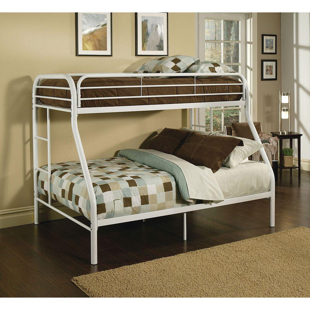 White  Twin Over Full Size Bunk Bed. Picture 4