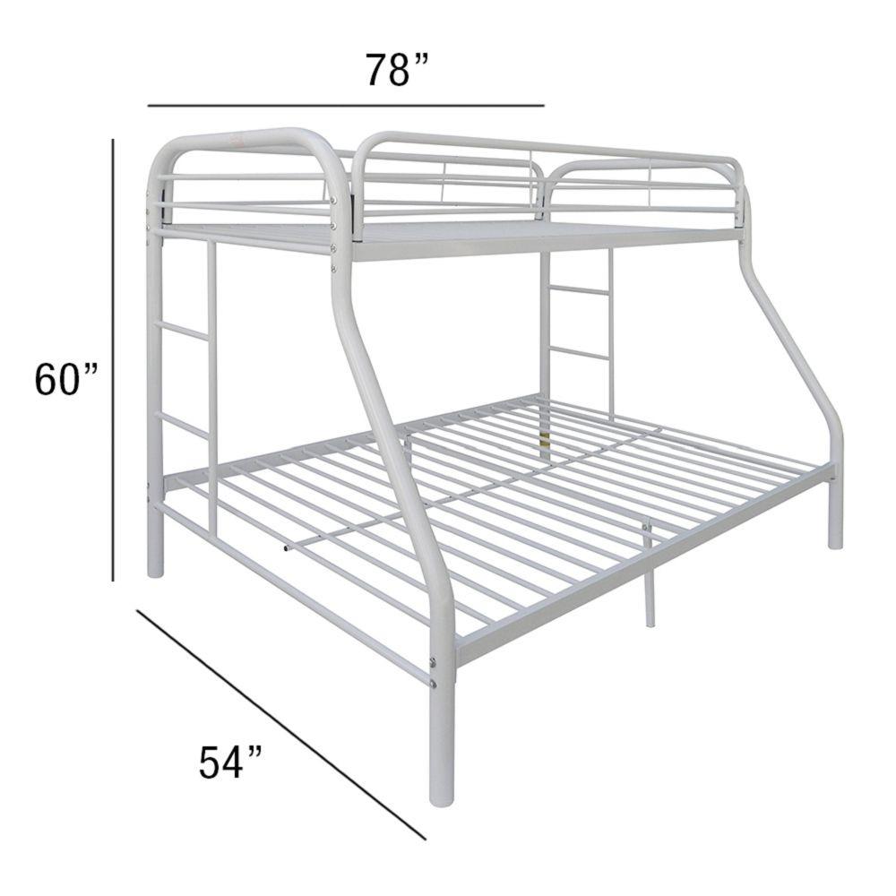 White  Twin Over Full Size Bunk Bed. Picture 5