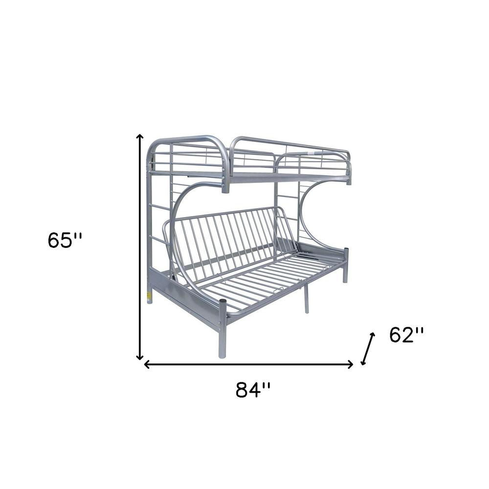 Silver Twin XL Over Queen Futon Bunk Bed. Picture 5