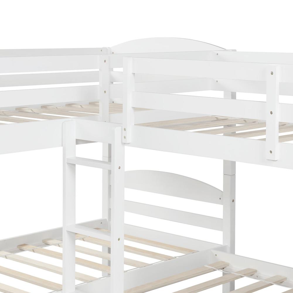 White Twin Contemporary Manufactured Wood and Solid Wood Bunk Bed. Picture 3