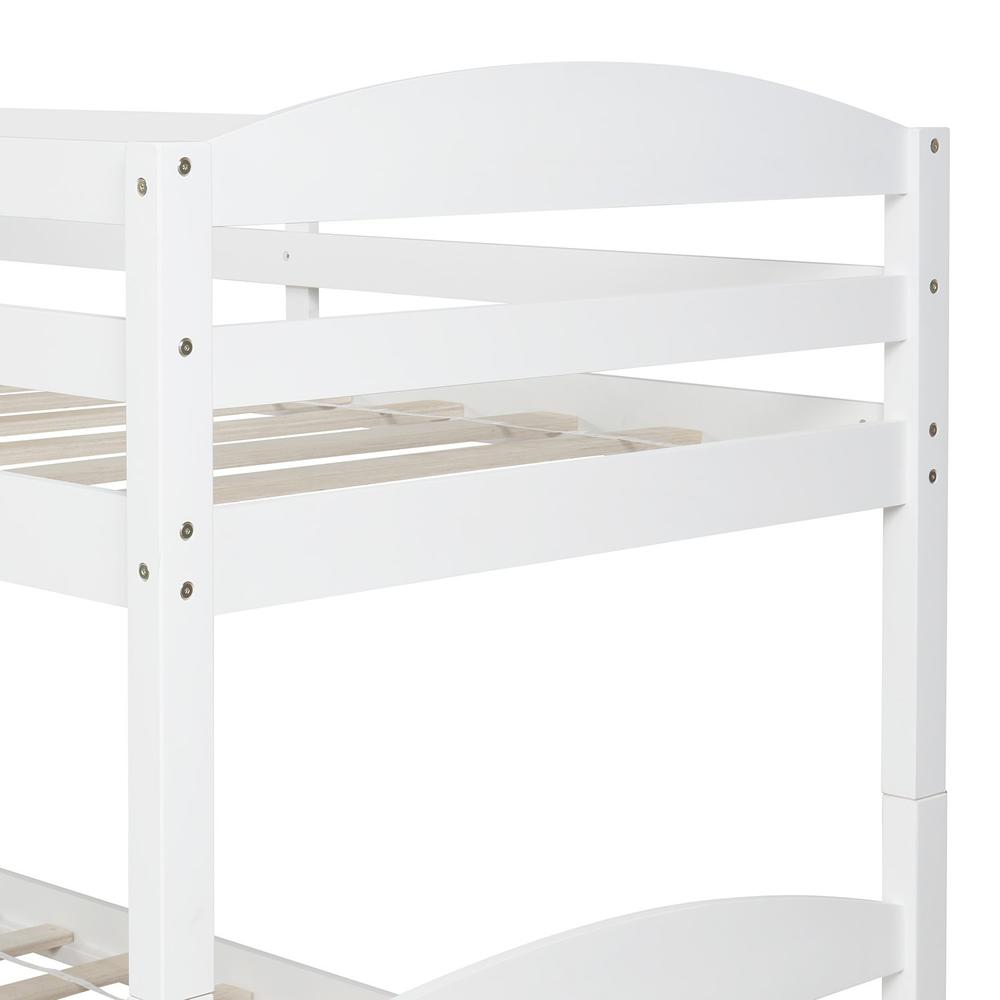 White Twin Contemporary Manufactured Wood and Solid Wood Bunk Bed. Picture 4