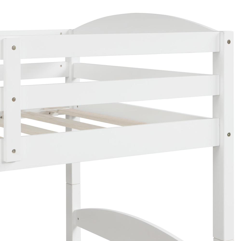 White Twin Contemporary Manufactured Wood and Solid Wood Bunk Bed. Picture 5