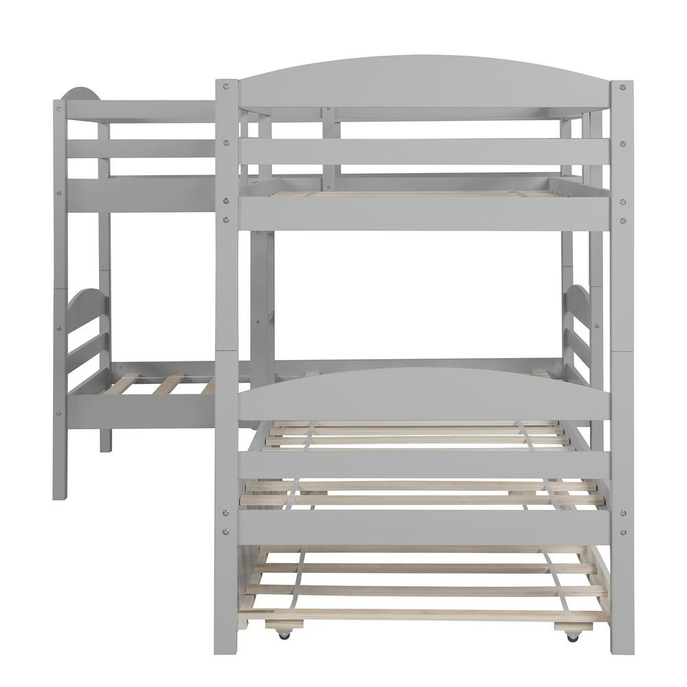 Gray Twin Contemporary Manufactured Wood and Solid Wood Bunk Bed. Picture 1