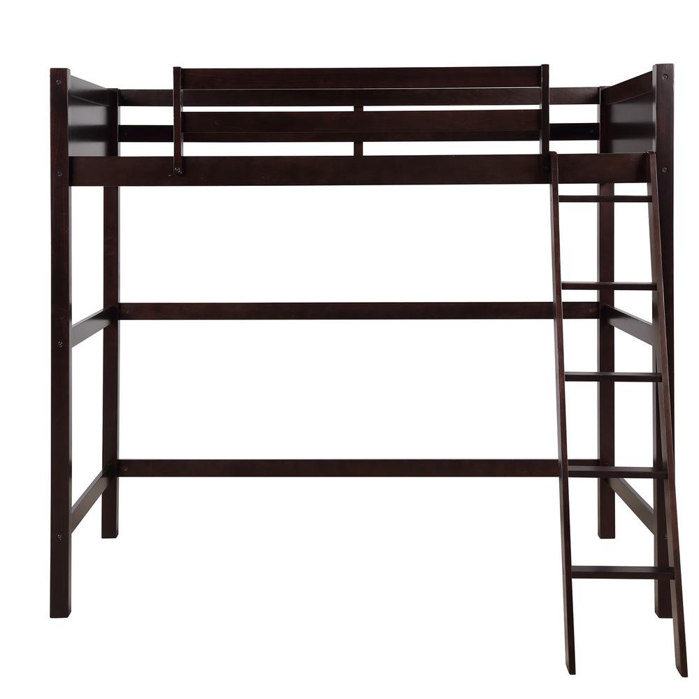 Brown Twin Size Hight Loft Bed. Picture 3
