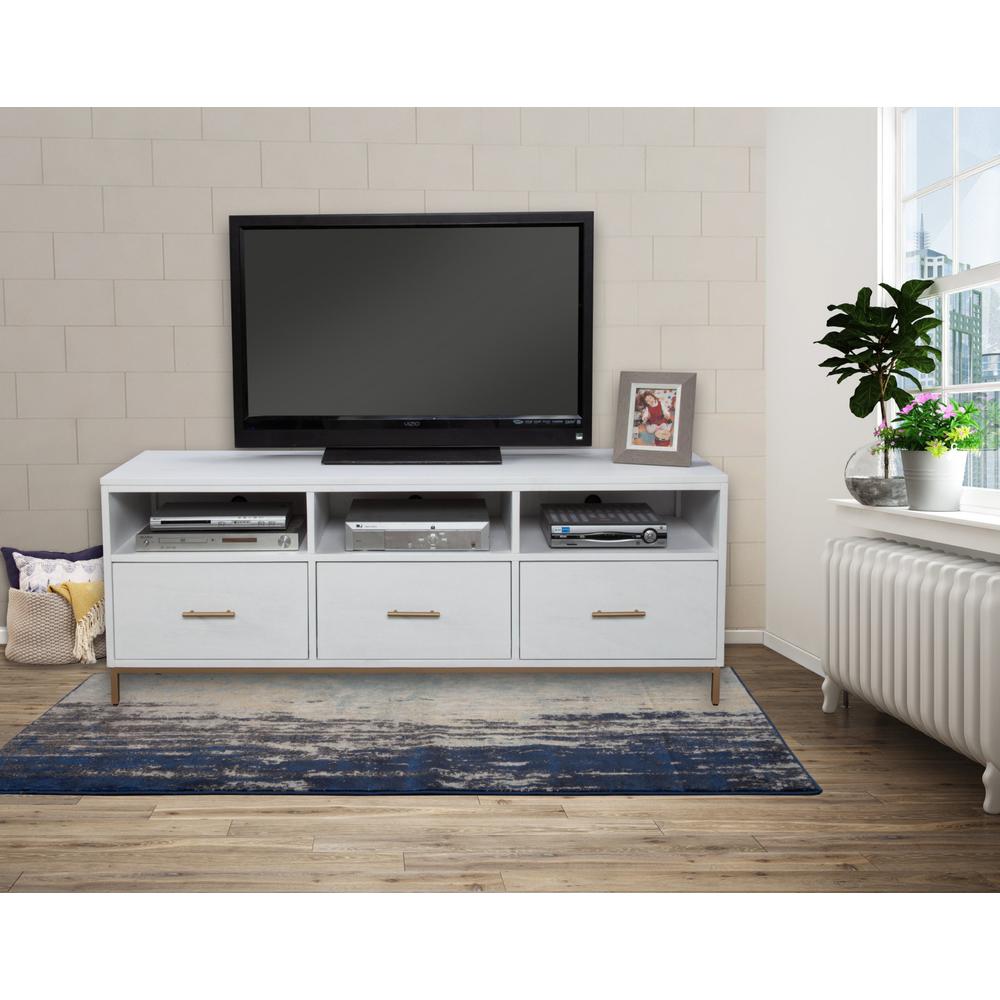 Glam White and Gold TV Console. Picture 5