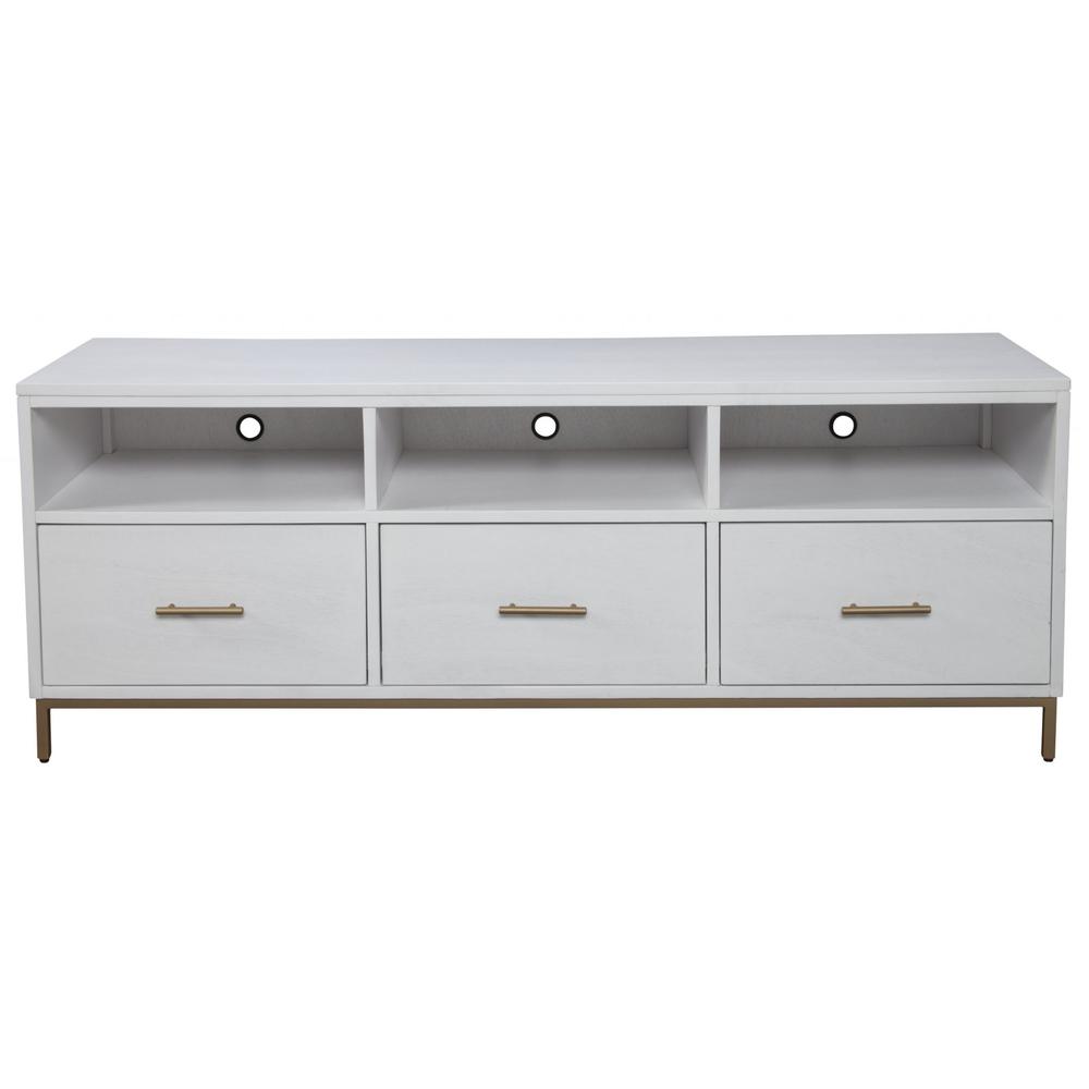 Glam White and Gold TV Console. Picture 1