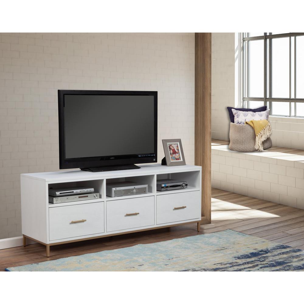 Glam White and Gold TV Console. Picture 6