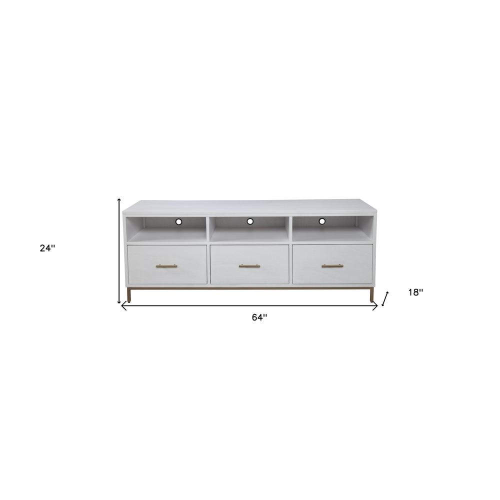 Glam White and Gold TV Console. Picture 7