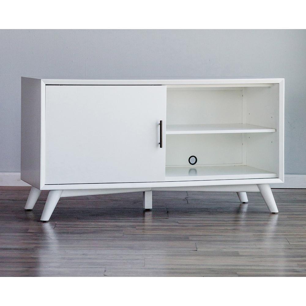 Flair 50" White Mid Century Mod TV Console. Picture 3