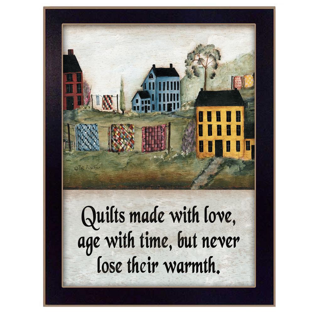 Quilts Made With Love Black Framed Print Wall Art. Picture 1