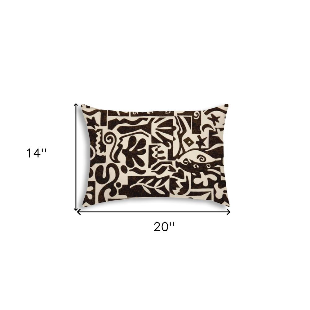 Black Modern Indoor Outdoor Sewn Lumbar Pillow. Picture 5