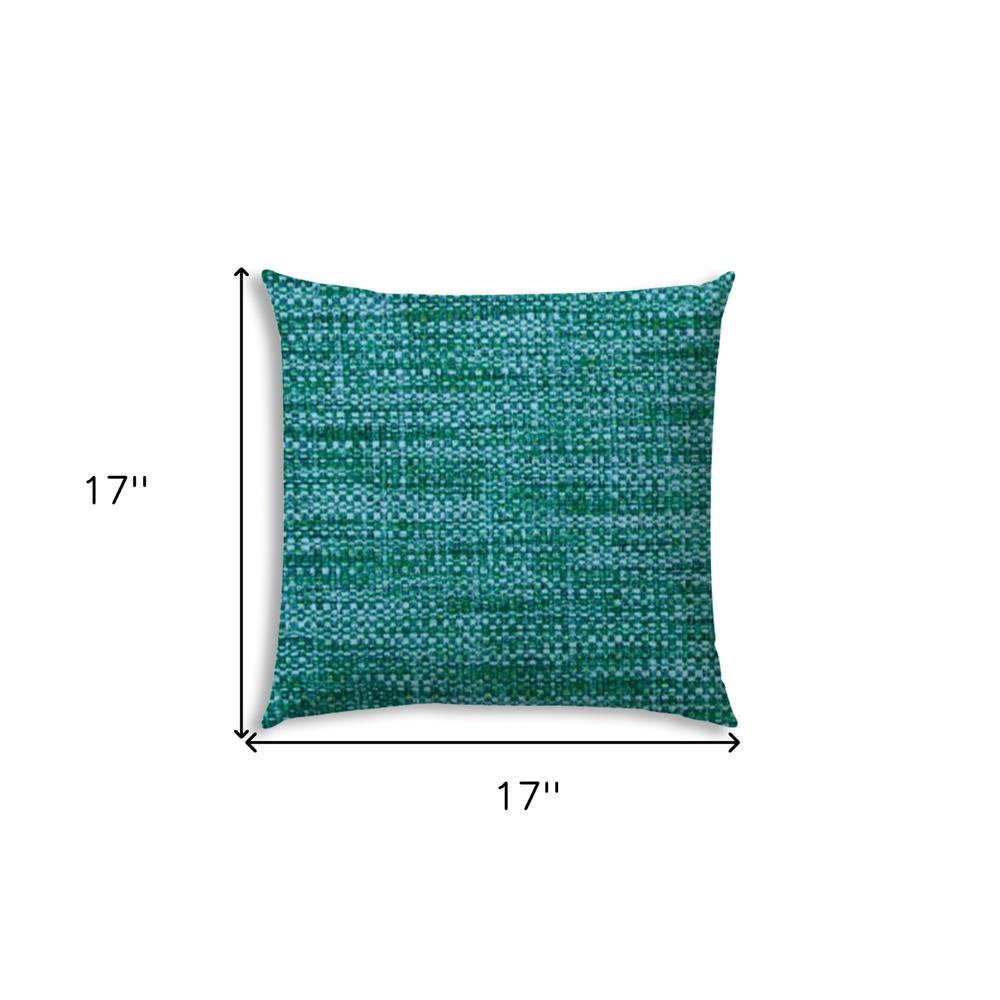 17" X 17" Aqua And Lime Blown Seam Solid Color Lumbar Indoor Outdoor Pillow. Picture 7