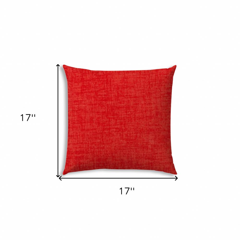 17" X 17" Coral And Red Blown Seam Solid Color Lumbar Indoor Outdoor Pillow. Picture 7