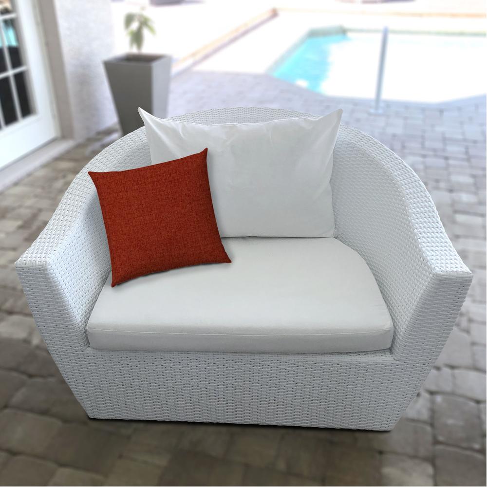 17" X 17" Brick And Red Blown Seam Solid Color Lumbar Indoor Outdoor Pillow. Picture 4