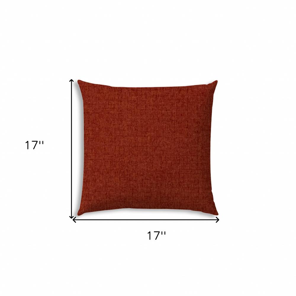 17" X 17" Brick And Red Blown Seam Solid Color Lumbar Indoor Outdoor Pillow. Picture 6