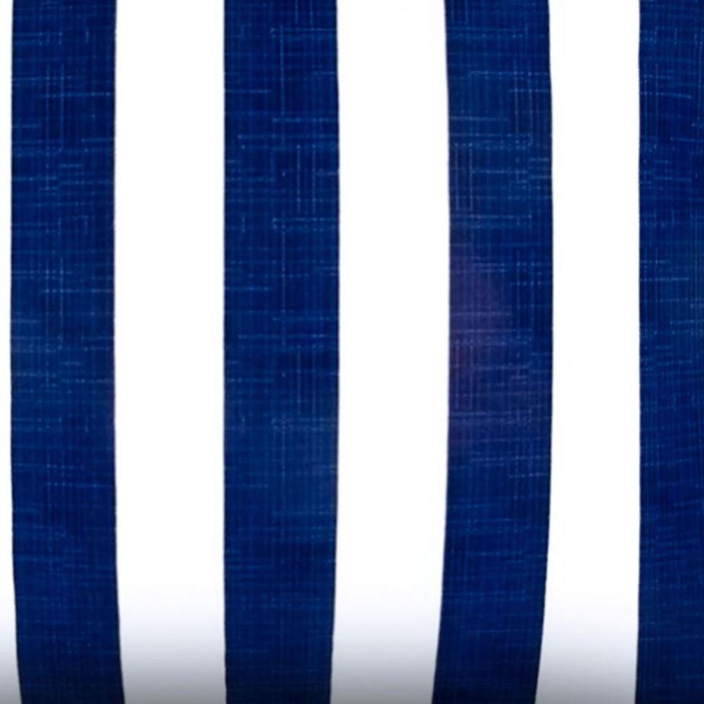 17" X 17" Navy Blue And White Zippered Striped Throw Indoor Outdoor Pillow. Picture 3