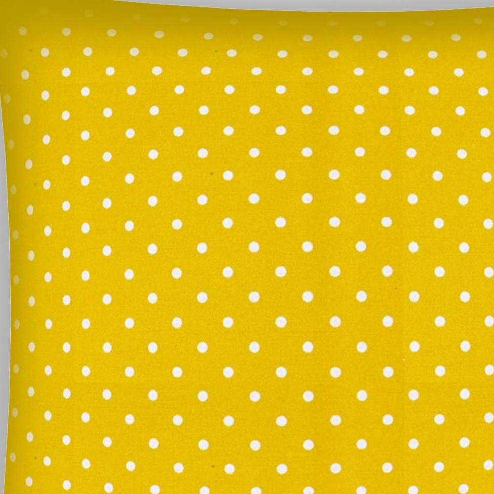 17" X 17" White And Yellow Zippered Polka Dots Throw Indoor Outdoor Pillow. Picture 4