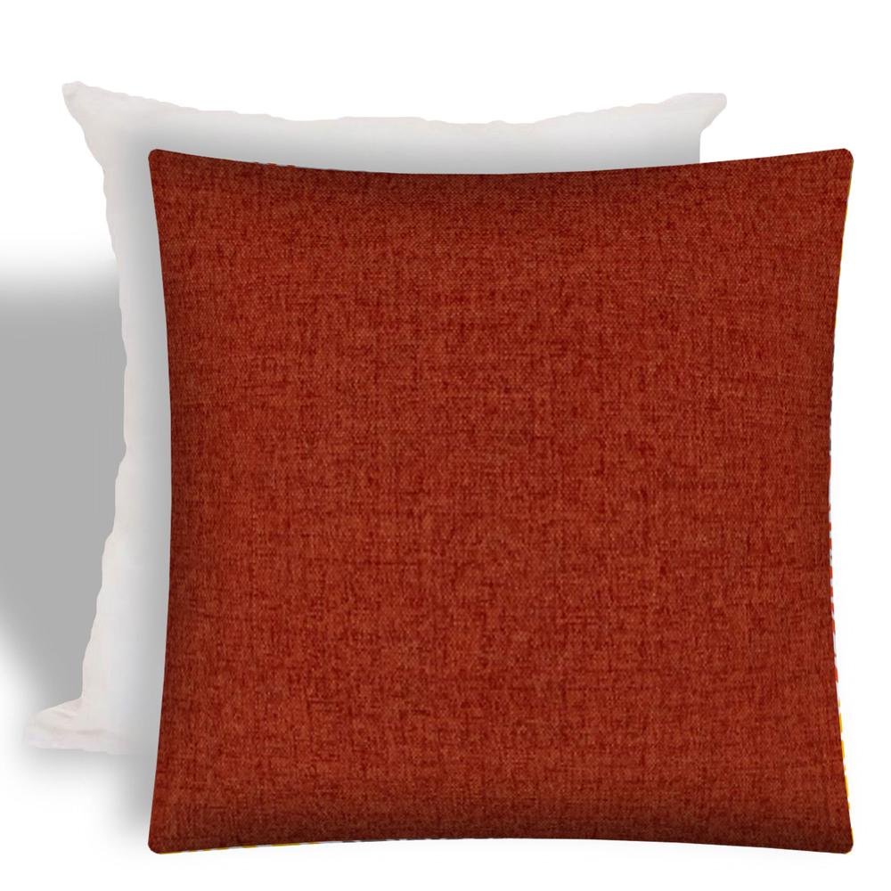 17" X 17" Brick And Red Zippered Solid Color Throw Indoor Outdoor Pillow. Picture 1