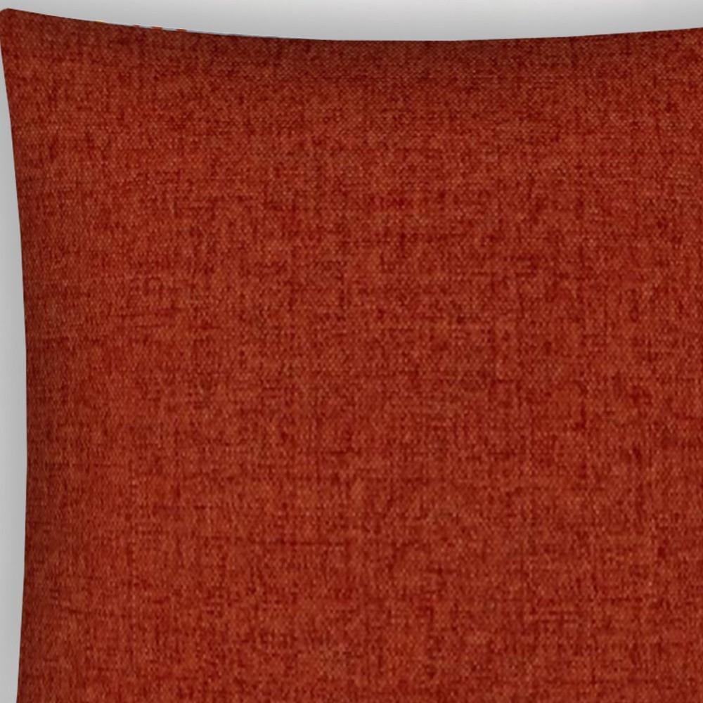 17" X 17" Brick And Red Zippered Solid Color Throw Indoor Outdoor Pillow. Picture 4