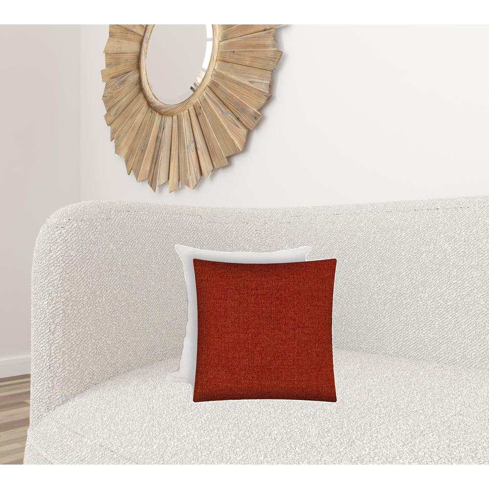 17" X 17" Brick And Red Zippered Solid Color Throw Indoor Outdoor Pillow. Picture 2