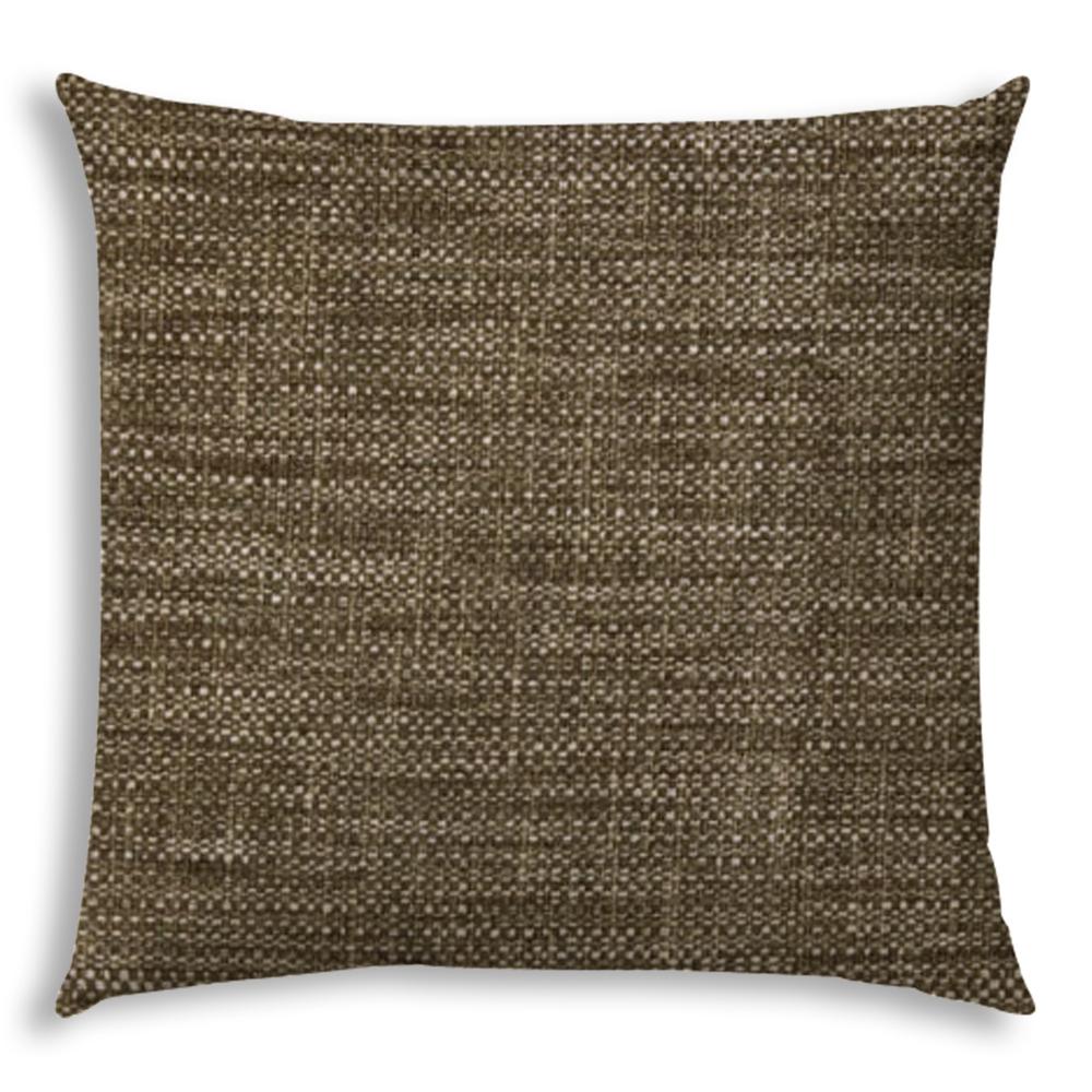 20" X 20" Brown And Espresso Blown Seam Solid Color Throw Indoor Outdoor Pillow. Picture 1