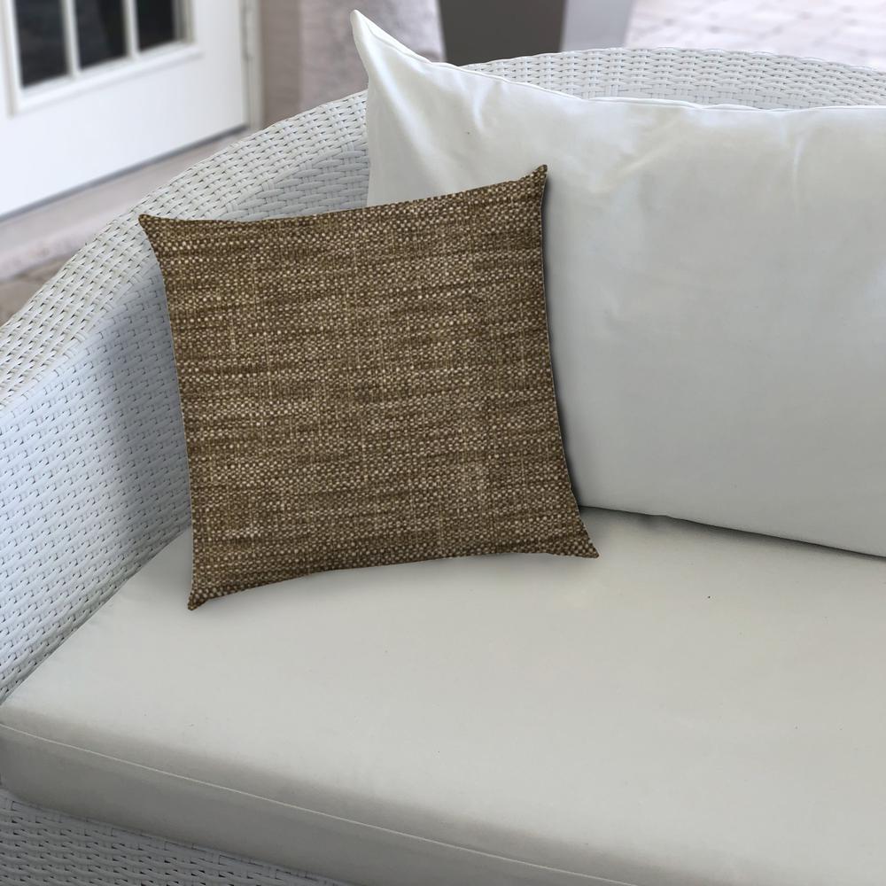 20" X 20" Brown And Espresso Blown Seam Solid Color Throw Indoor Outdoor Pillow. Picture 4
