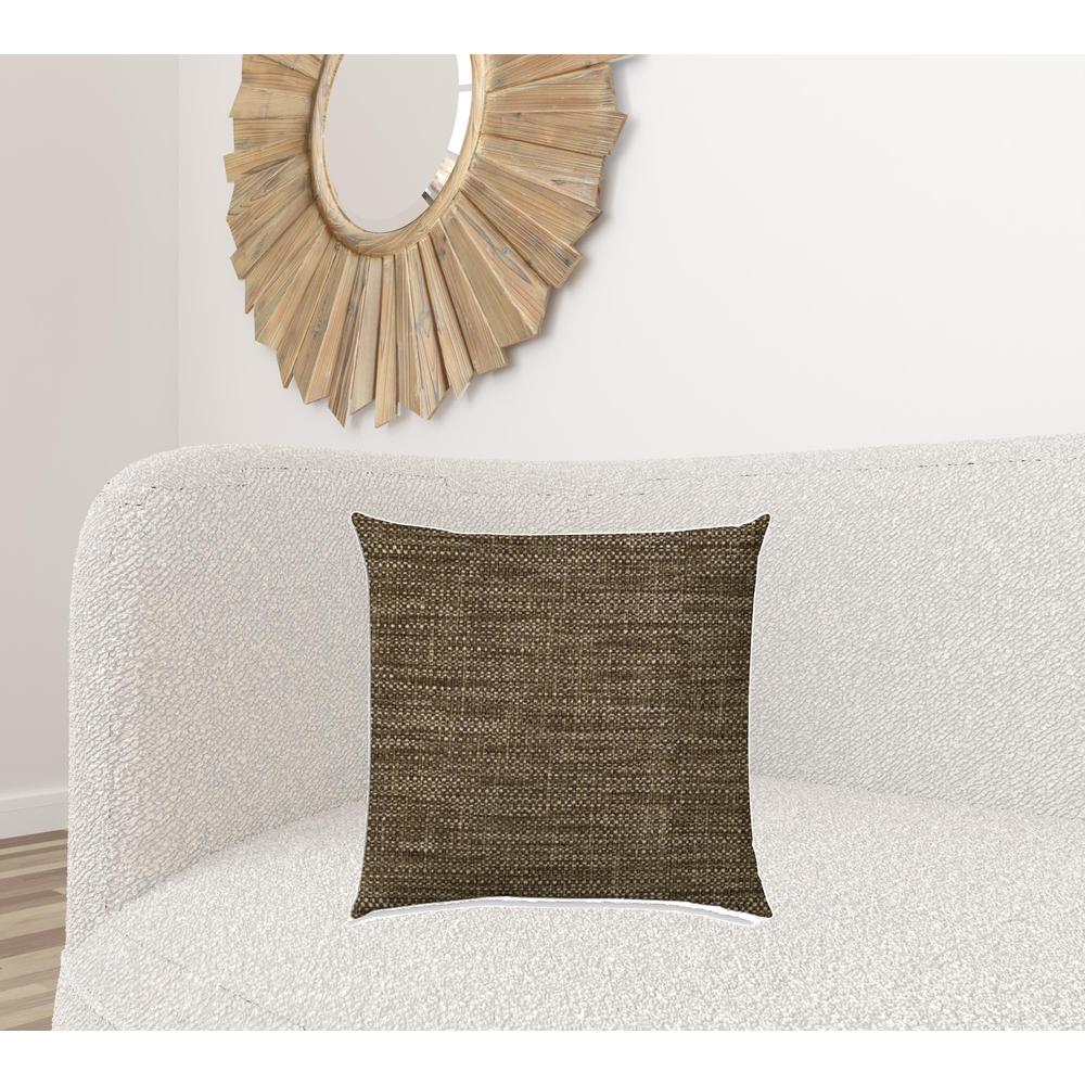 20" X 20" Brown And Espresso Blown Seam Solid Color Throw Indoor Outdoor Pillow. Picture 2