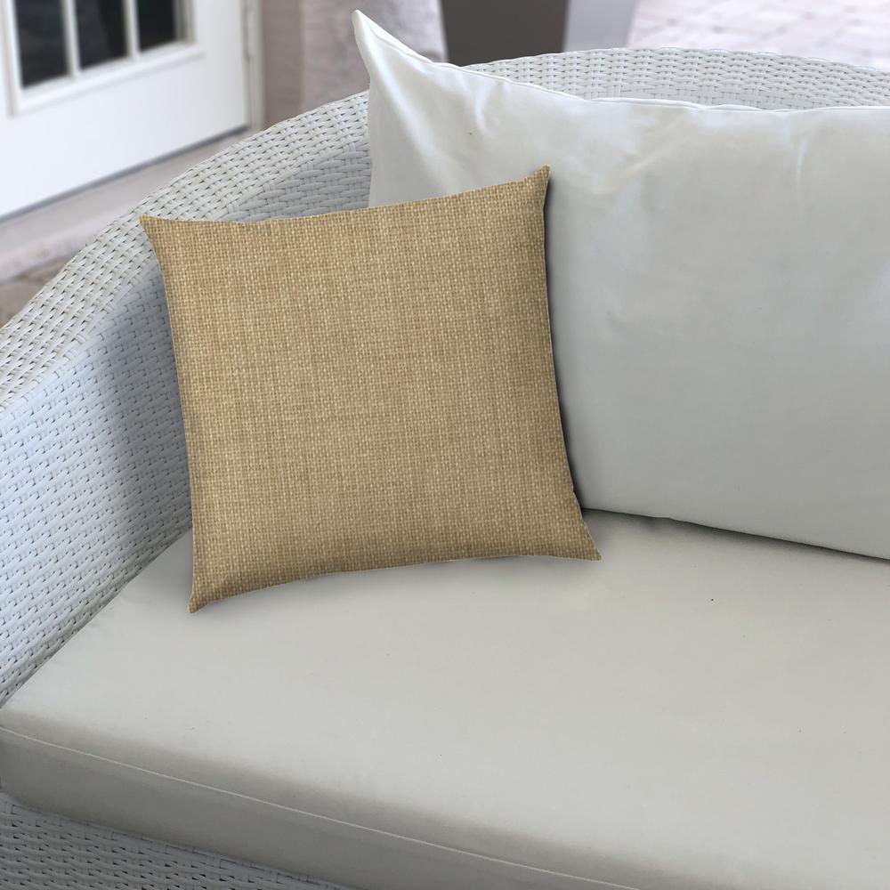 20" X 20" Tan And White Blown Seam Solid Color Throw Indoor Outdoor Pillow. Picture 4