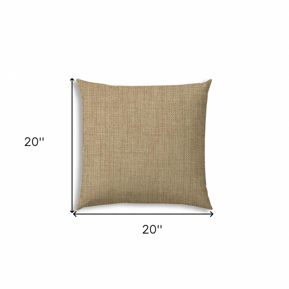 20" X 20" Tan And White Blown Seam Solid Color Throw Indoor Outdoor Pillow. Picture 7