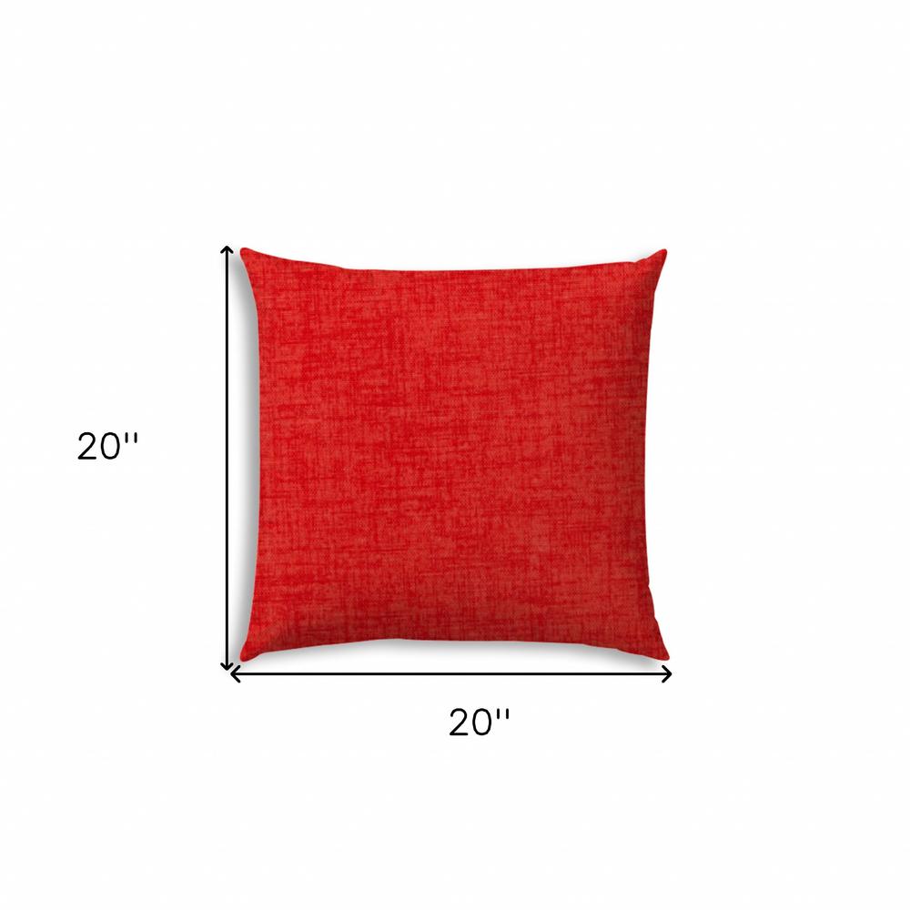 20" X 20" Coral And Red Blown Seam Solid Color Throw Indoor Outdoor Pillow. Picture 7