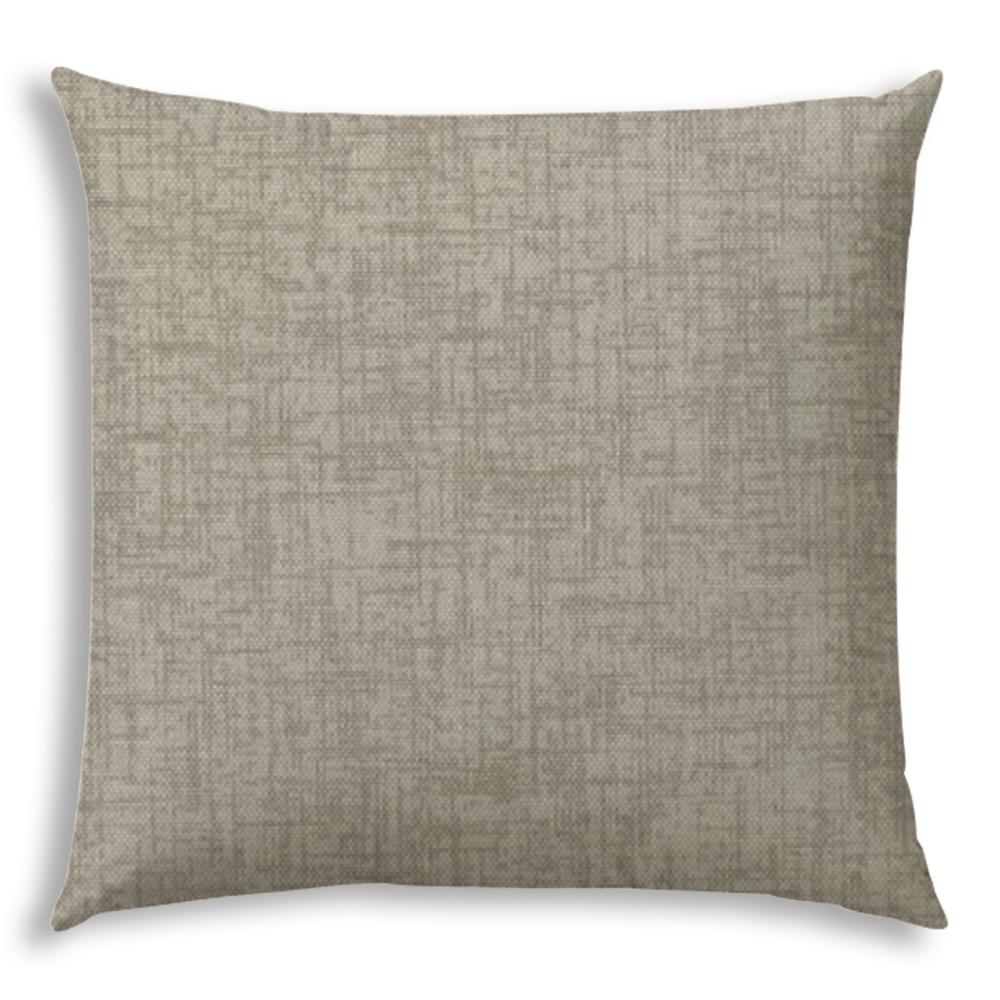 20" X 20" Light Taupe Blown Seam Solid Color Throw Indoor Outdoor Pillow. Picture 1