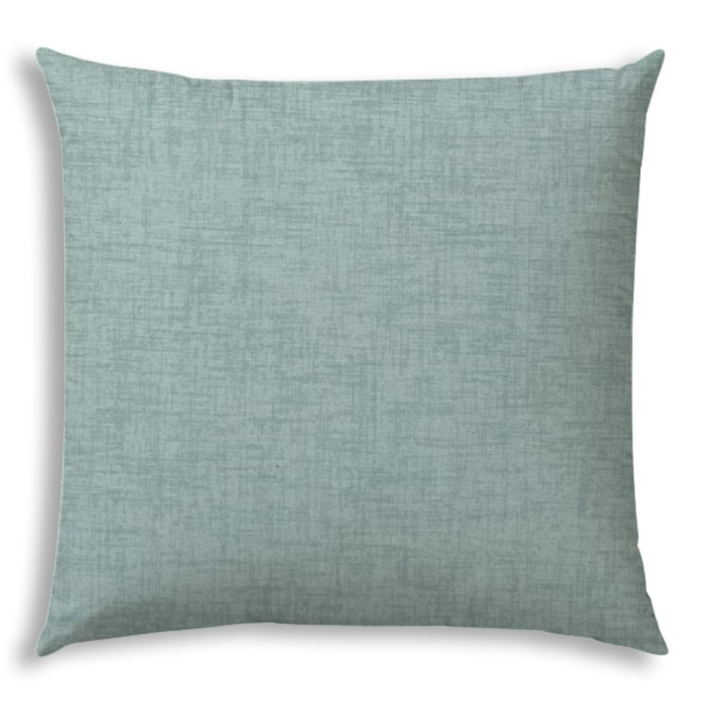 20" X 20" Seafoam Blown Seam Solid Color Throw Indoor Outdoor Pillow. Picture 1