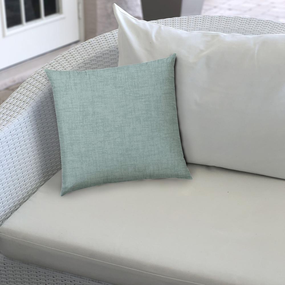 20" X 20" Seafoam Blown Seam Solid Color Throw Indoor Outdoor Pillow. Picture 4