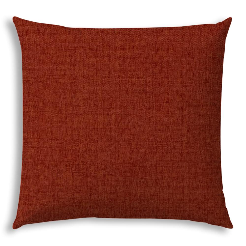20" X 20" Brick And Red Blown Seam Solid Color Throw Indoor Outdoor Pillow. Picture 1