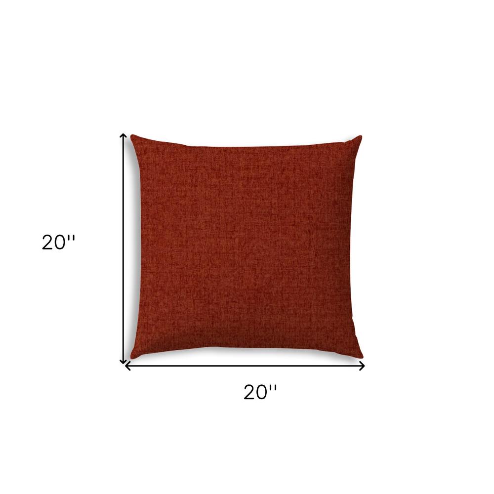 20" X 20" Brick And Red Blown Seam Solid Color Throw Indoor Outdoor Pillow. Picture 6