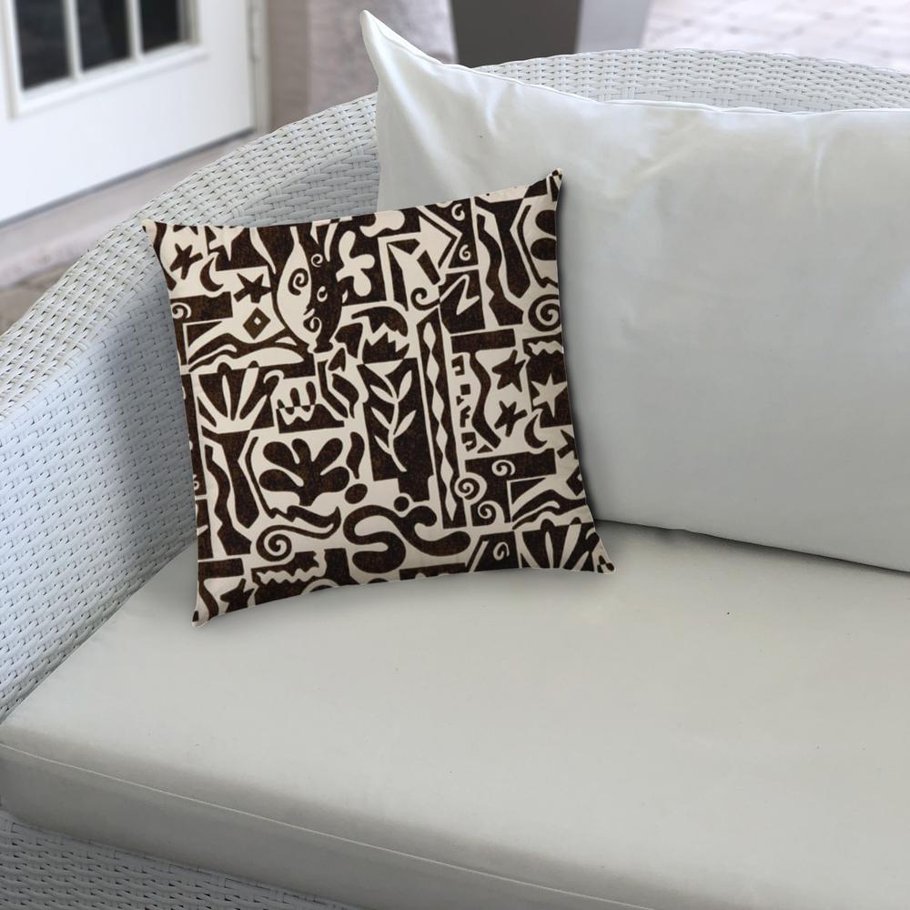 Black Modern Indoor Outdoor Sewn Throw Pillow. Picture 2