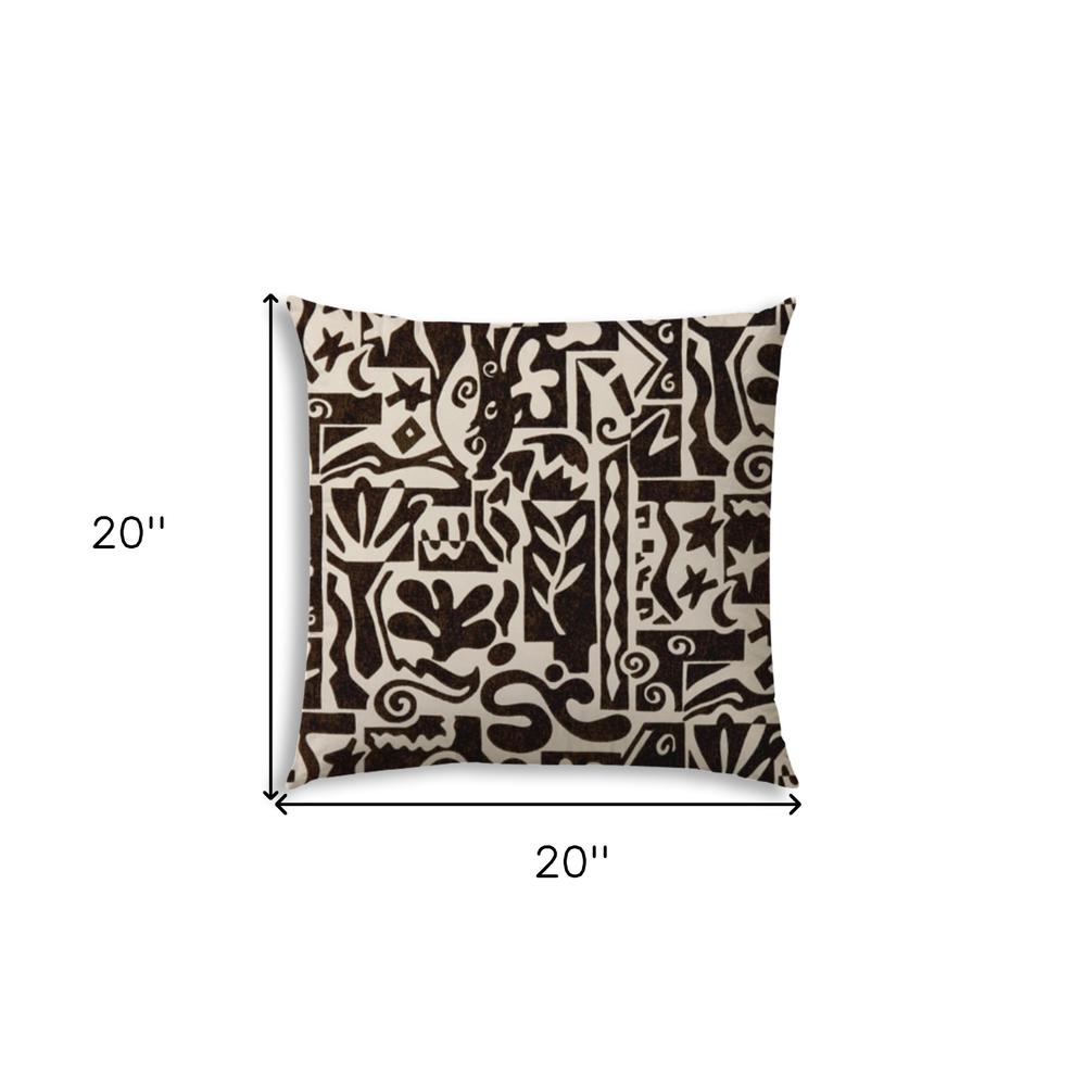 Black Modern Indoor Outdoor Sewn Throw Pillow. Picture 5
