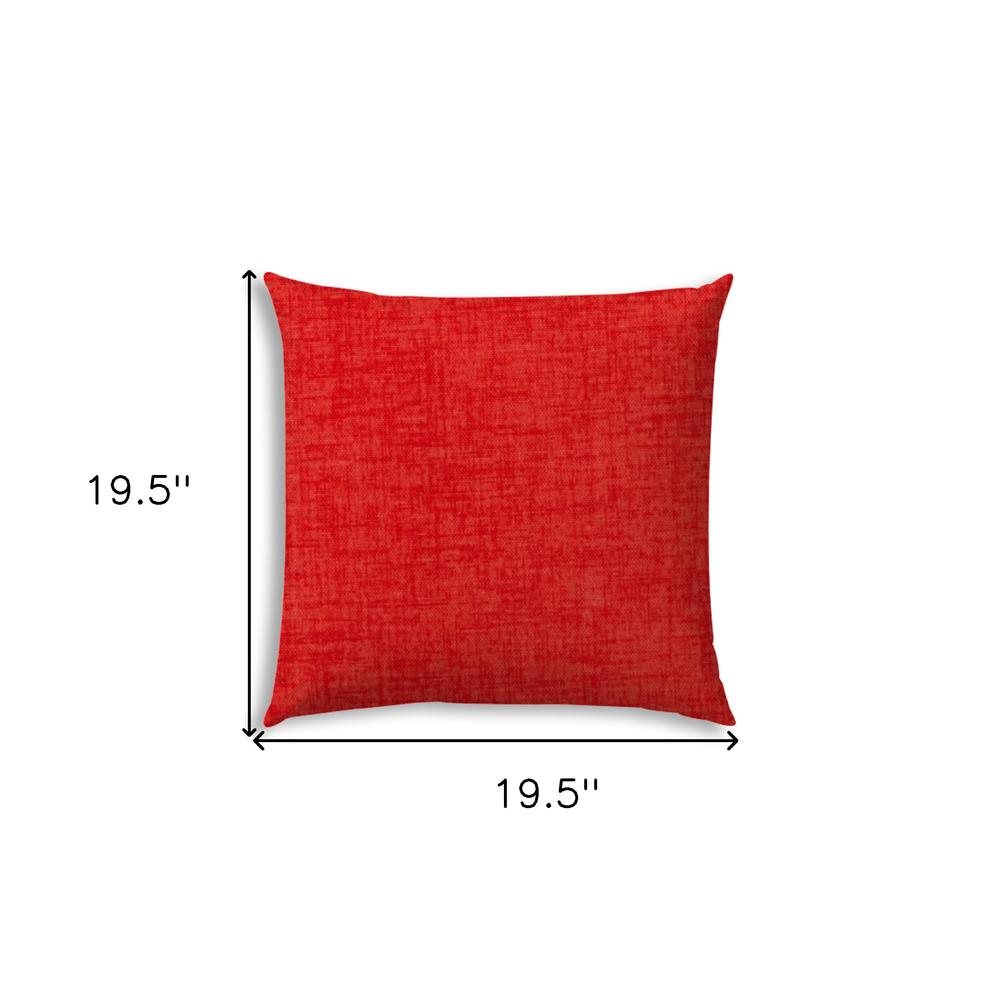 20" X 20" Coral And Red Zippered Solid Color Throw Indoor Outdoor Pillow. Picture 7