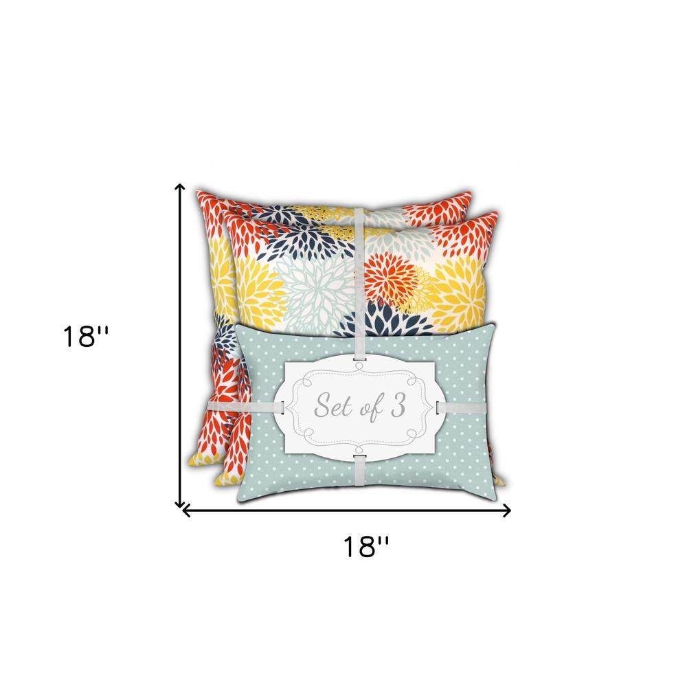 Seafoam, White Zippered Floral Throw Indoor Outdoor Pillow. Picture 6