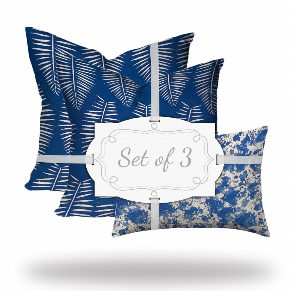 Blue, White Enveloped Coastal Throw Indoor Outdoor Pillow Cover. Picture 3