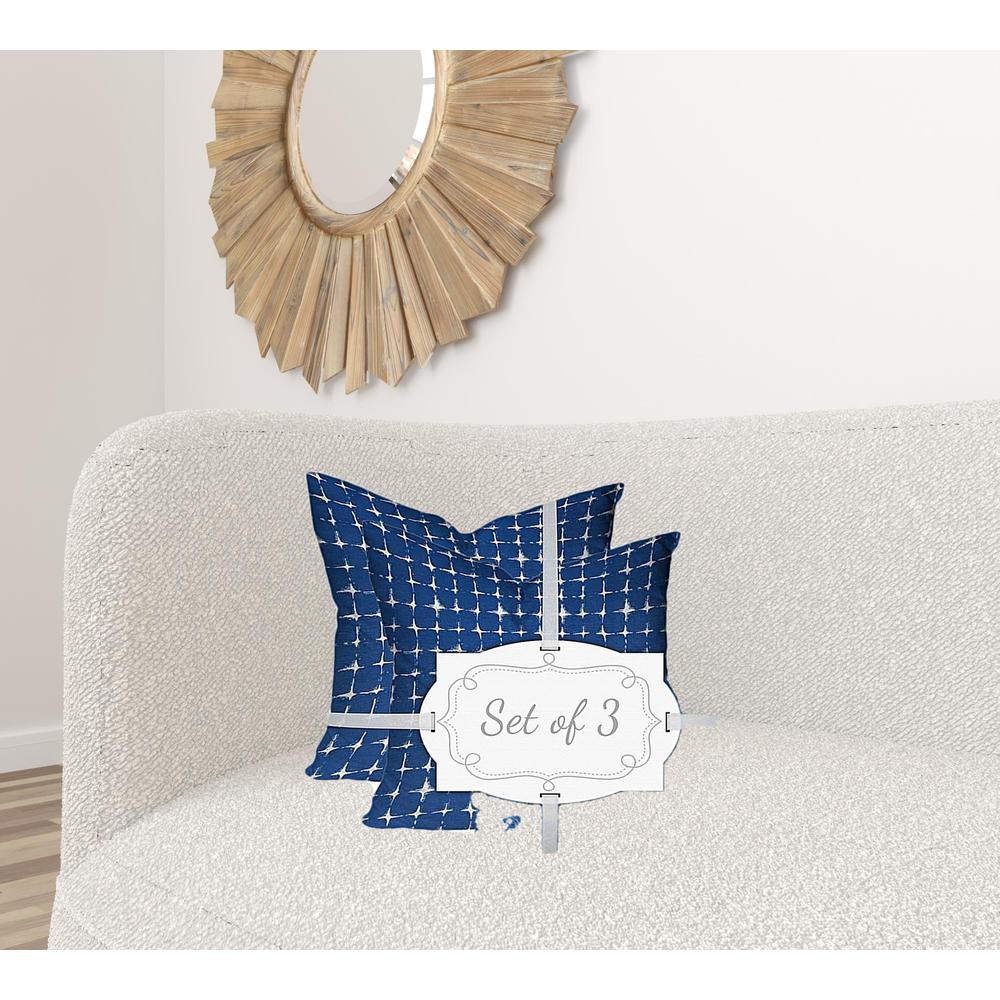 Blue, White Enveloped Gingham Throw Indoor Outdoor Pillow Cover. Picture 2