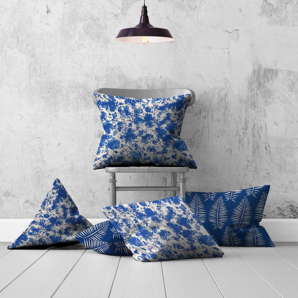 Blue, White Enveloped Coastal Throw Indoor Outdoor Pillow Cover. Picture 4