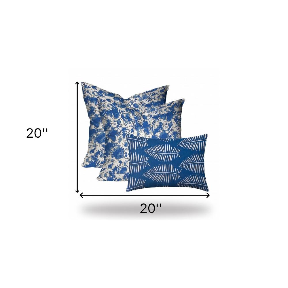 Blue, White Enveloped Coastal Throw Indoor Outdoor Pillow Cover. Picture 6